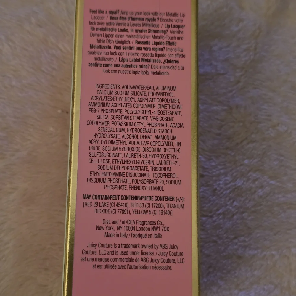 Juicy Couture Metallic Lip Lacquer - Femme Metalle 01 Pink - NIB